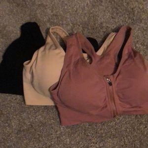3 Large sports bra front zip closure